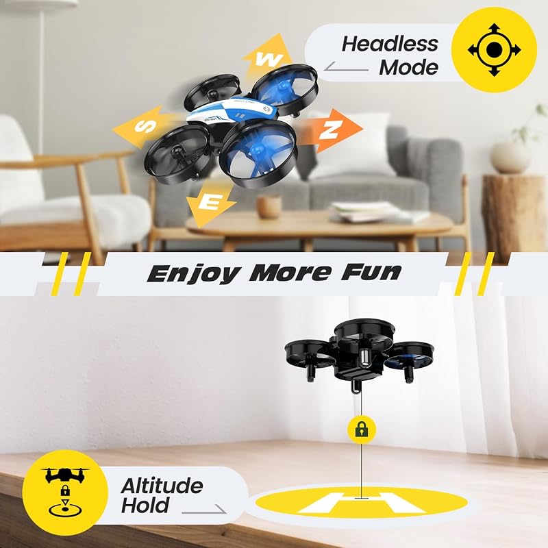 Holy Stone HS210 Mini Drón Gyerekeknek, RC Nano Quadcopter Helikopter, Lebegés, 3D Flip Funkcióval, 3 Akkumulátorral, Kezdőknek, Beltéri
