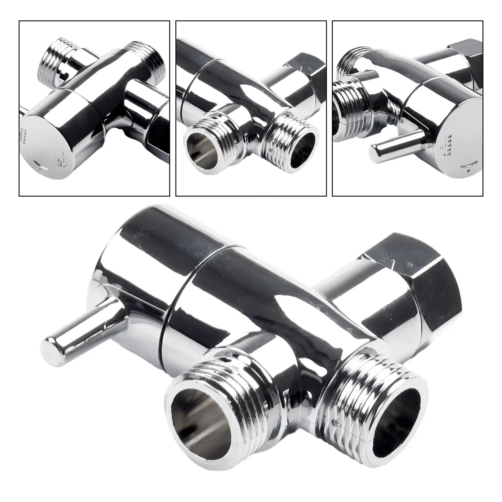 Adaptador en T de válvula G1/2 de latón de 3 vías, divisor de agua para grifo de ducha para baño, conector de interruptor duradero, accesorio de fontanería multifuncional