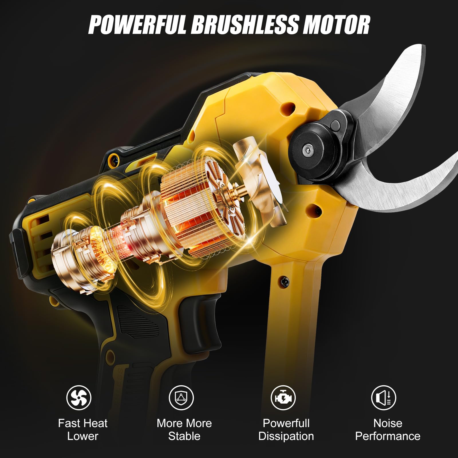 Sécateur électrique sans fil pour DEWALT 18 V batterie, diamètre de coupe 35 mm, sécateur électrique professionnel avec vitesse variable, protection de la main avant (sans batterie)