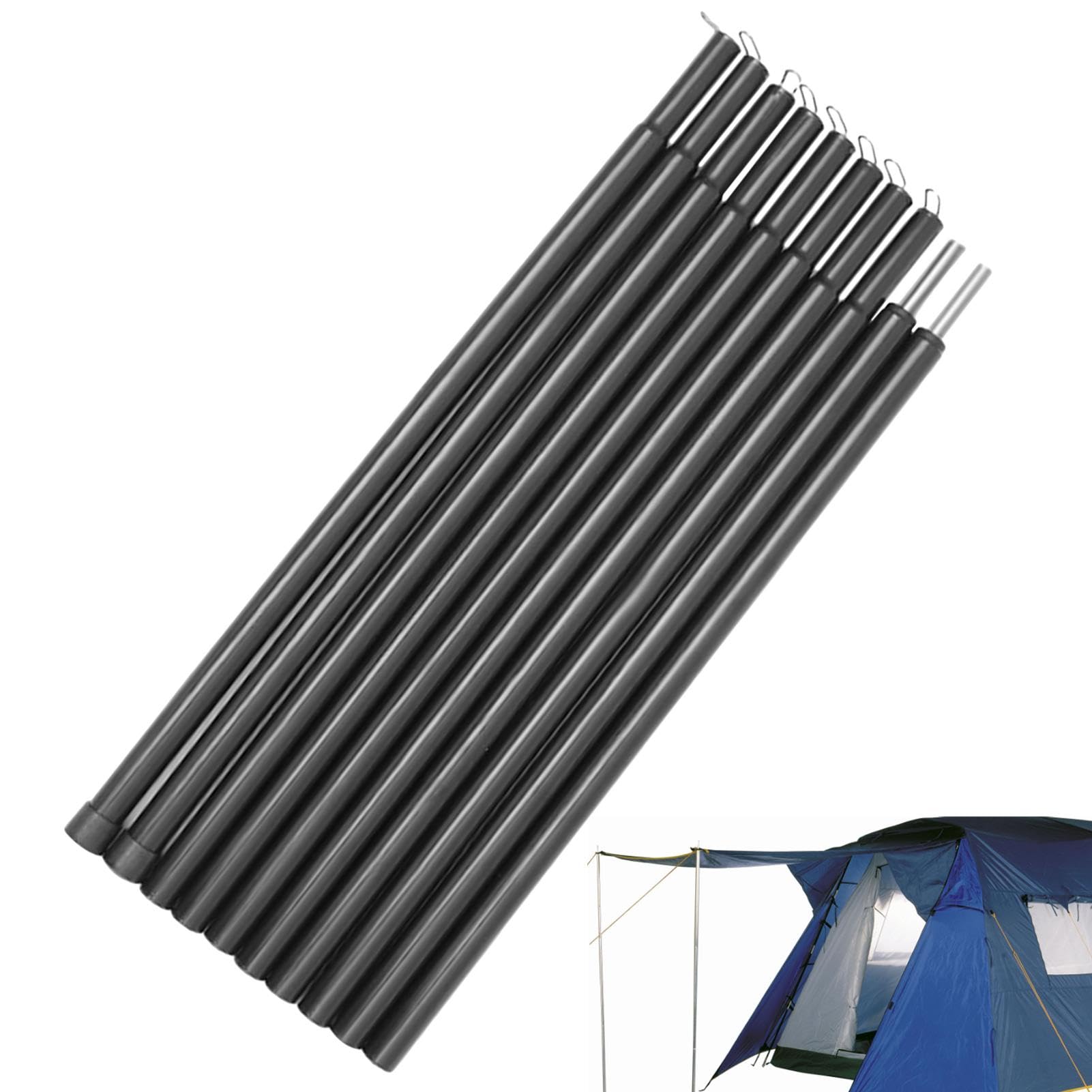Poteaux De Tente Telescopique Camping, Arceaux De Tente De Camping en Acier, Bâtons Télescopiques Ajustables, Tige Barre Mâts De Tentes pour Bâche, Auvent, Porche, Voiles De Soleil