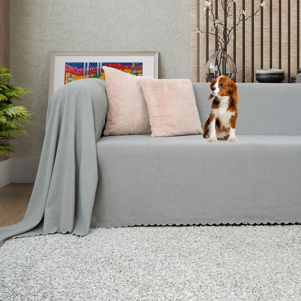 LATUDA CONCEPT Koltuk Örtüsü Şönil Kaymaz Çift Taraflı Çekyat Örtüsü Koltuk Şalı 175x300 - TAŞ