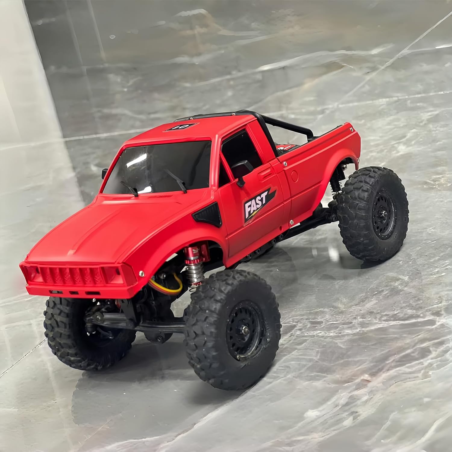 SCX24 Body, IR60-24 133mm Wheelbase Pickup Hard Body Shell with Bed Rack - ABS Plastic for 1/24 RC Crawler Axial SCX24 C10 Bronco Wrangler Base Camp 4Runner (Black)