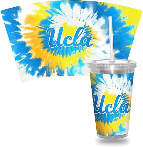 Miniatura 42 de Rico Industries NCAA Sports Team - Vaso transparente de 16 onzas con pajilla, vaso de viaje del color del equipo para fanáticos de los deportes