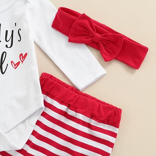 Miniatura 10 de Conjunto de ropa de 3 piezas para niña recién nacida con diseño de corazón y estampado de rayas  lazo