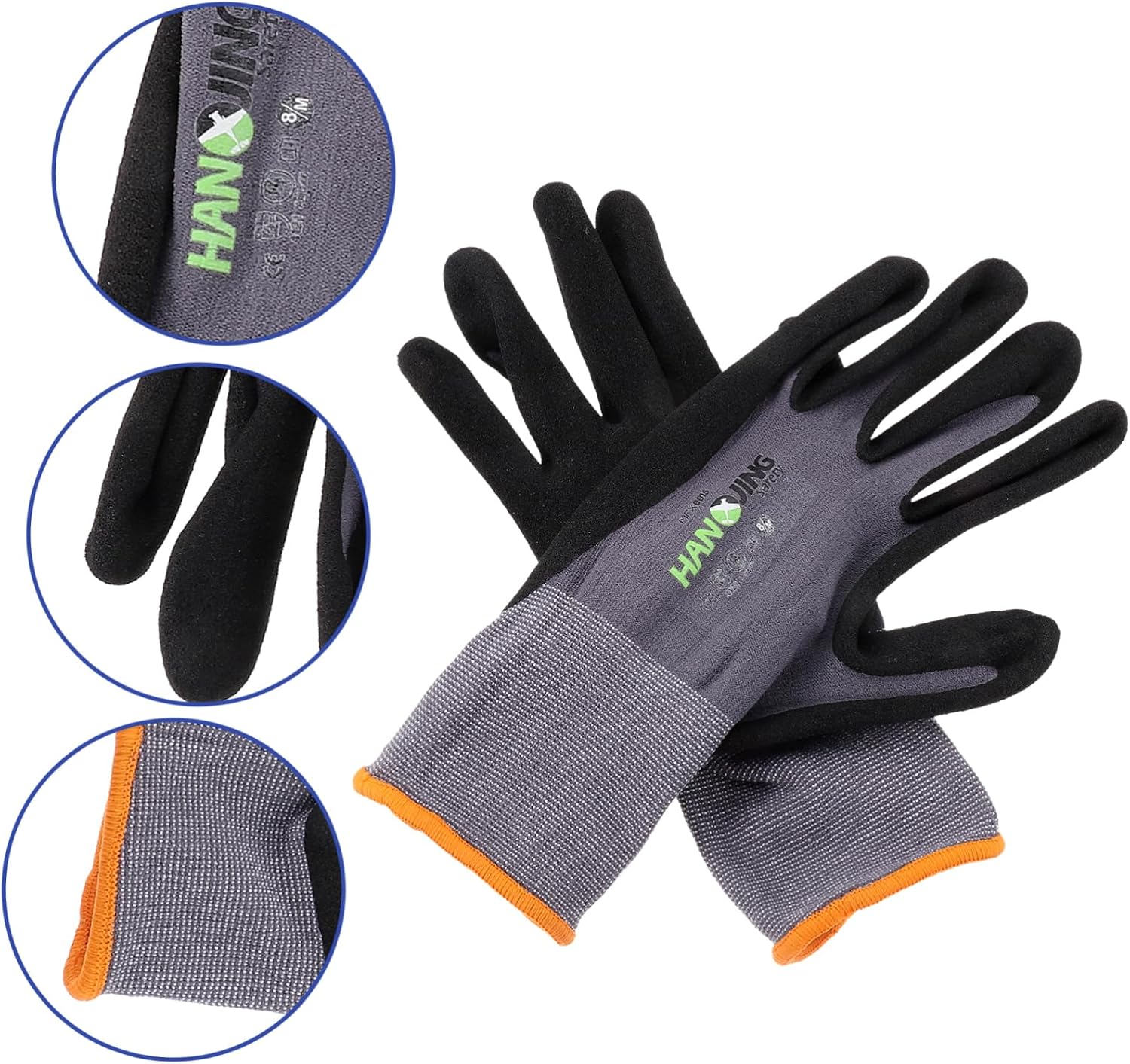 Slip Nylon Gardening Gloves Men Cut Resistant Protective Gloves for Kitchen Landscaping Work Random Color