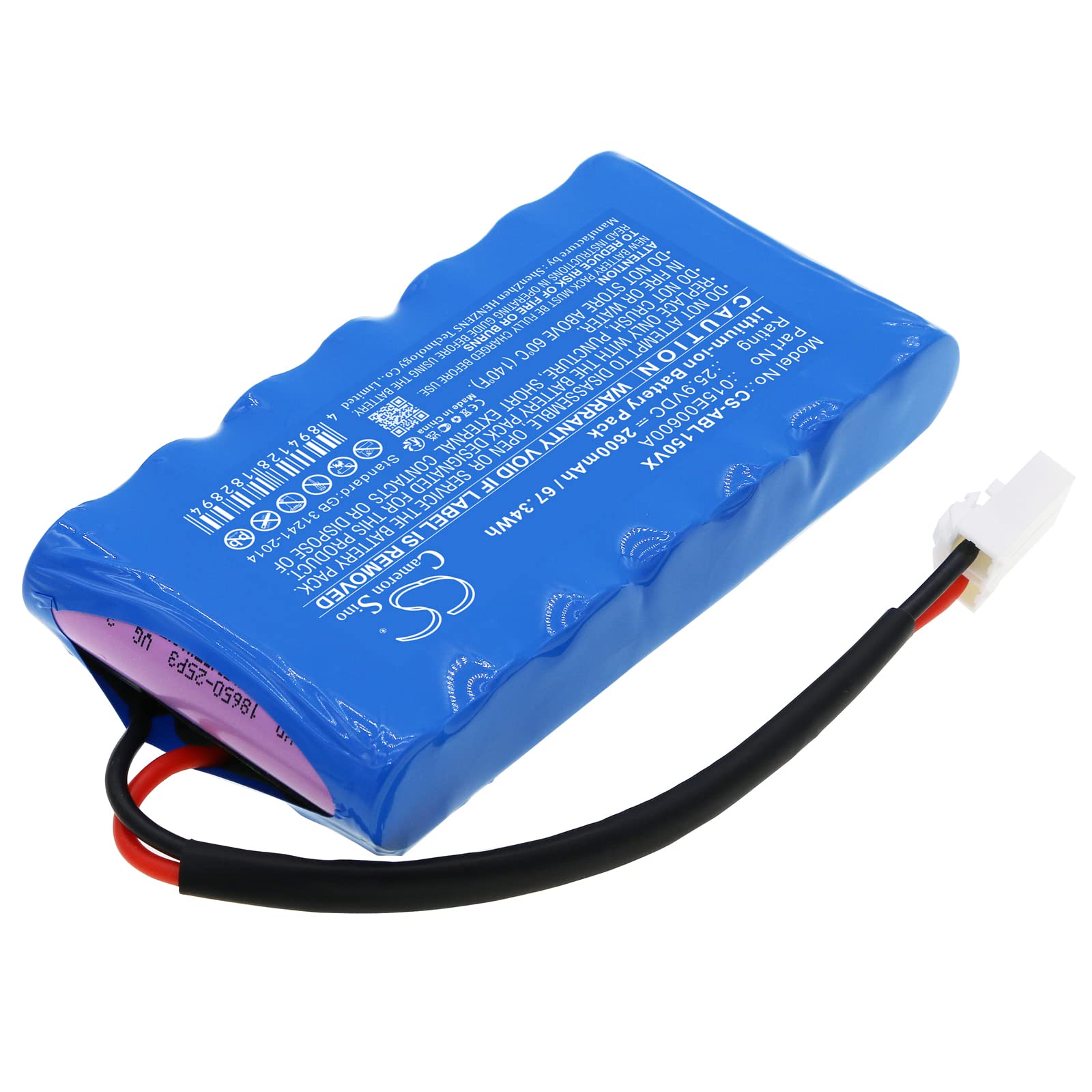 TECHTEK Batteria 2600mAh compatibile con [Ambrogio] AM015D0FAZ, L15, L15 deluxe, L20 b, L20 deluxe, Twenty, L20e Lite, per [Wiper] i100S, i130S, i70, Premium i130 S 1.300 m² Bluetooth GSM-Mod FBA