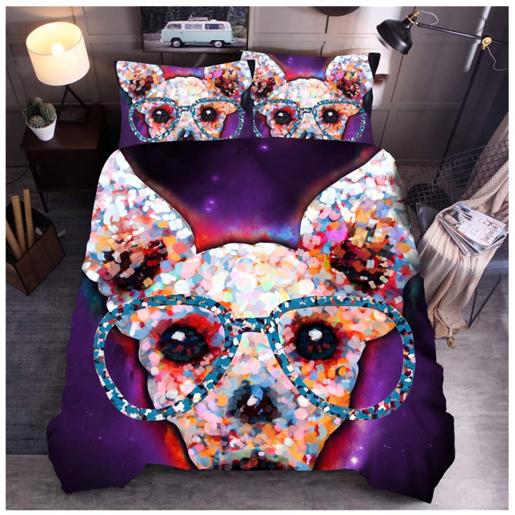 Housse de couette chien 3D galaxie pour sublimer la chambre de votre ado