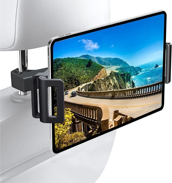 ViMOQi Tablet Holder for Car,iPad Holder for Car,iPad Car Holder Back Seat for Kids,360° Rotatable Headrest Tablet Mount Compatible with Kindle,Fire HD,Rear Facing iPad Accessories Fit 4~13.5" Device