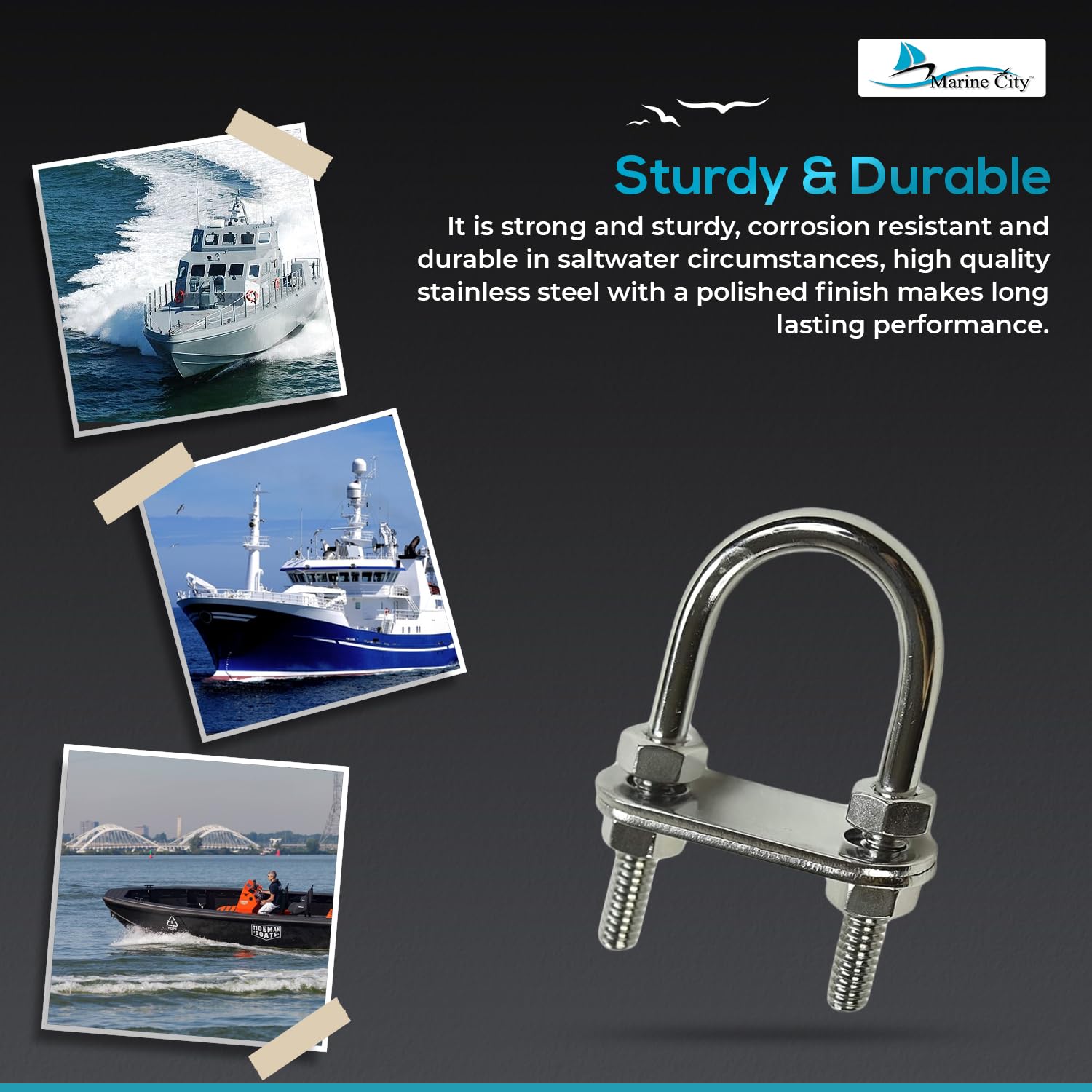 Boulon En U Pour Bateau - Marine City - Acier Inoxydable - Œil Arc étoile - 1 Pc