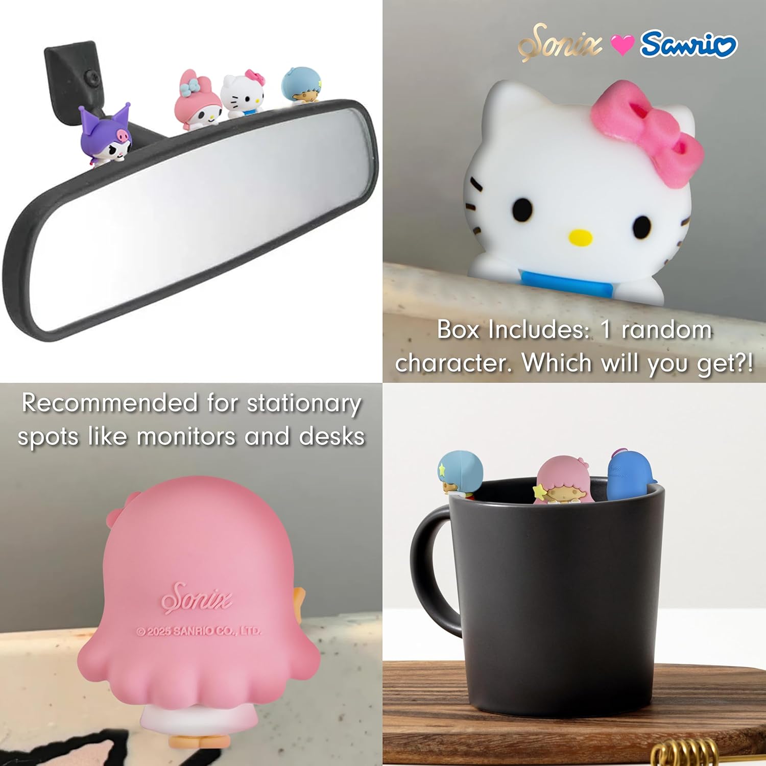 Sonix x Sanrio Hello Kitty & Friends Peekers - Pastel Series Blind Box - Adhesive Decorative Mini Figures - Includes Hello Kitty, My Melody, Kuromi, Little Twin Stars, or Mystery Character - Image 6