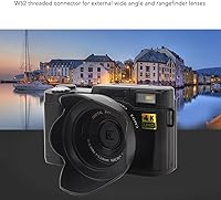 Vista 3 de Yunir Cámara digital 4K, 3 pulgadas, 48 MP, 16X, zoom de 180°, cámara de vlogging antivibración con función de belleza facial, para adolescentes