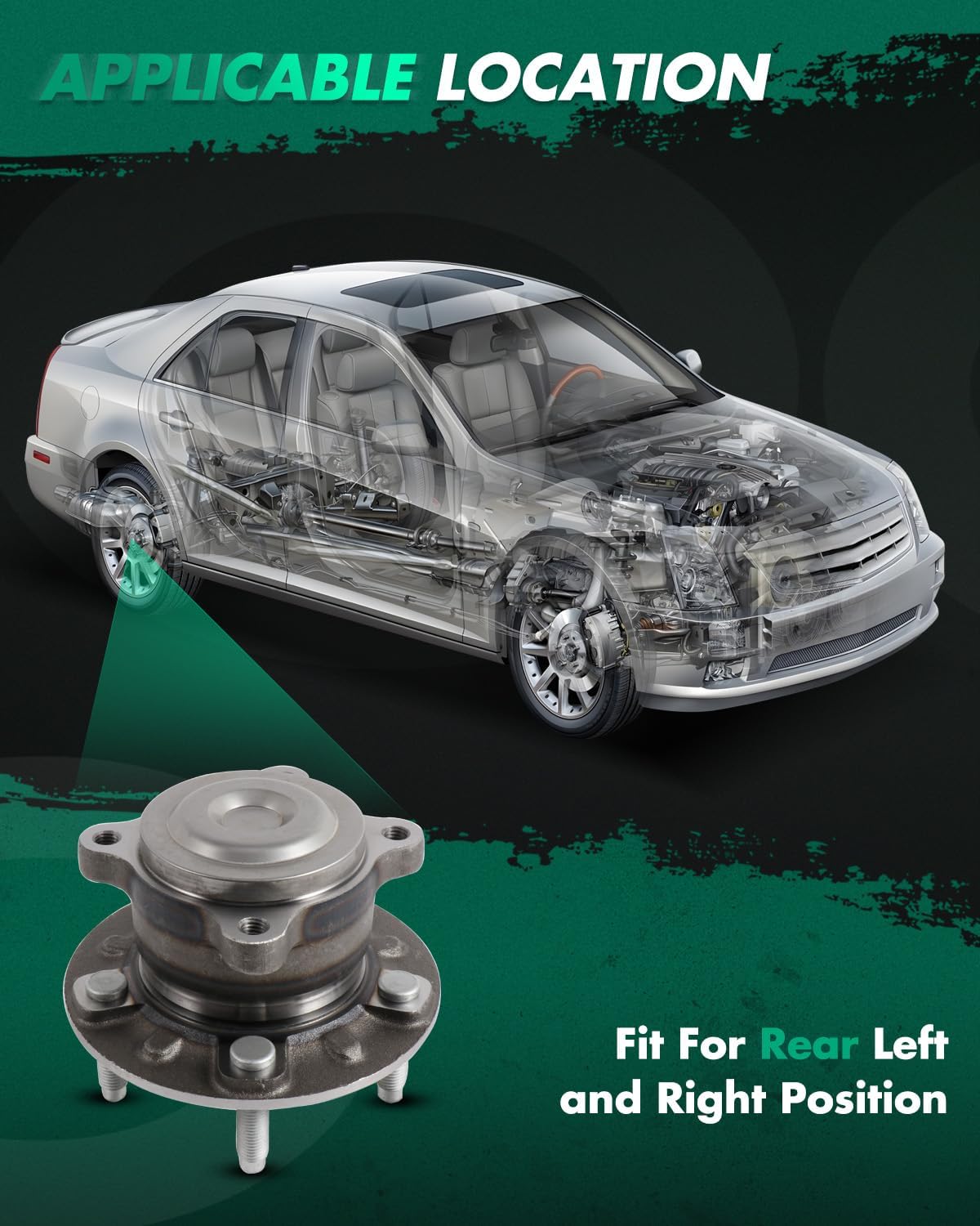 SCITOO 1 x Rear Wheel Bearing and Hub Assembly 2014-2017 For Buick Verano,2014-2015 For Chevrolet Cruze,2013-2015 For Chevrolet Volt,W/ABS 5-Lug 1.4L 1.8L 2.0L 2.4L 512508