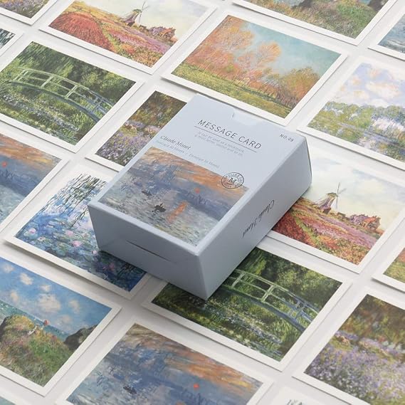 Monolike Message Monet Card - Mix 40 Mini Single cards, 20 envelopes Package