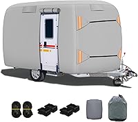 Vista 8 de Funda desplegable para cámper, cubierta superior de 7 capas mejorada, cubierta impermeable resistente al desgarro con 3 correas inferiores, cubierta