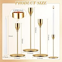 Vista 3 de Inbagi 12 juegos de candelabros a granel con velas cónicas de 0.79 pulgadas de grosor, soportes de velas de metal altos para velas cónicas para San