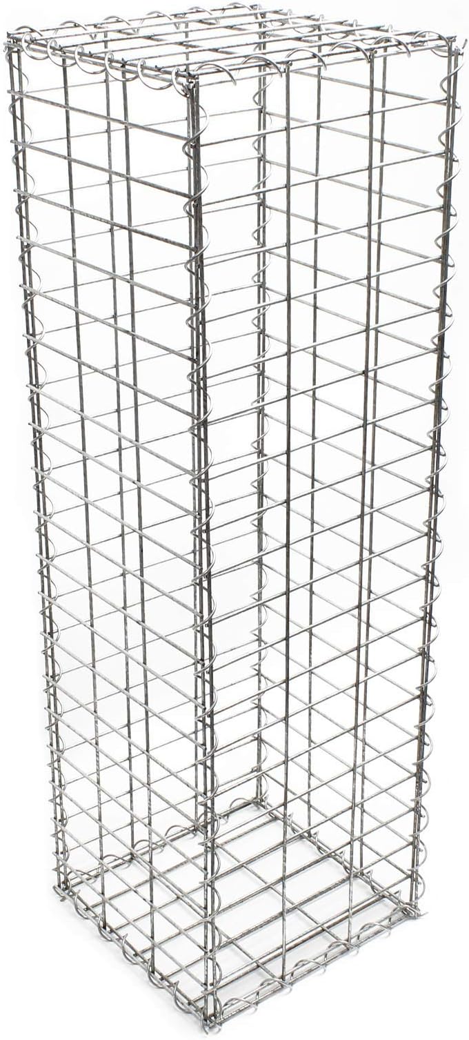 WilTec Gabions 100x30x30cm Silver-coloured Modern Wire Mesh Stone Wall Basket