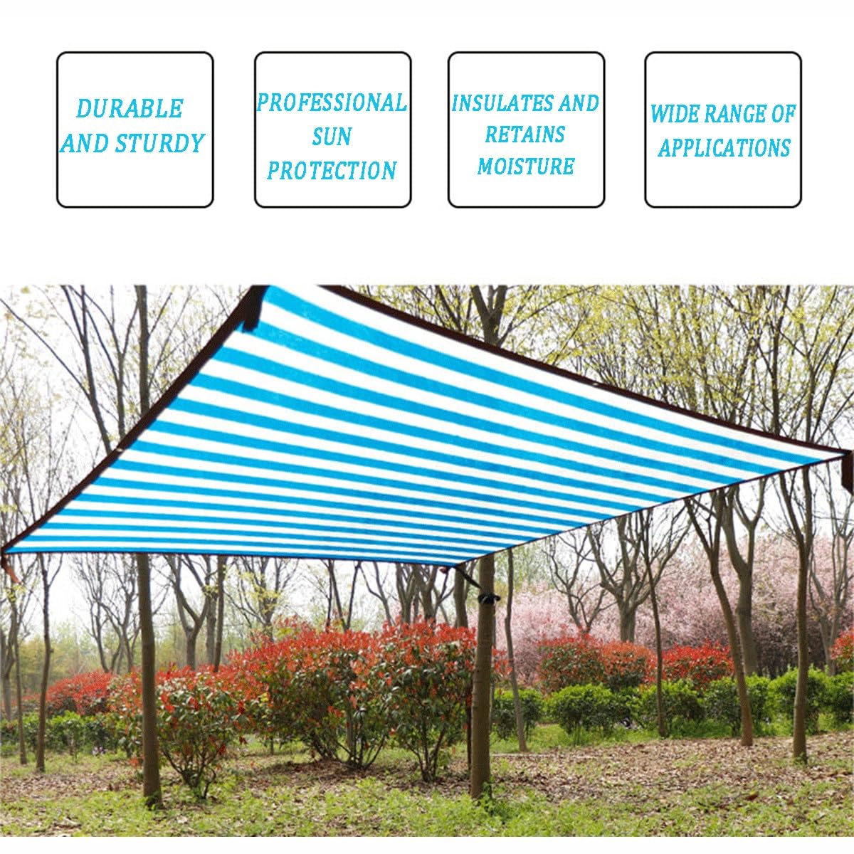 Filet d'ombrage de qualité supérieure pour Jardins et serres, 12 m x 14 m, Portable et Facile à Installer. Toile d'ombrage perforée pour terrasses et Usage agricole.