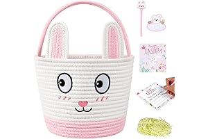 Easter Bunny Basket for Kids - Personalized Woven Baskets for Girls and Boys