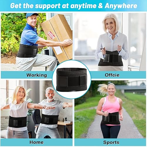 Miniatura 5 de Soporte de espalda para dolor de espalda baja, alivio de apoyo lumbar para dolor de espalda, ciática, hernia de disco, escoliosis y más - Correas de