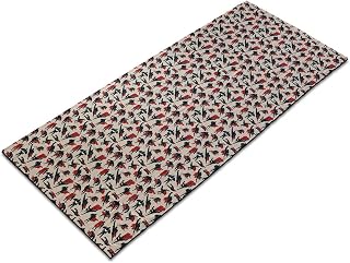 Lunarable Superhero Yoga Mat Towel, Cartoon Super Man in Cape Muscular Power Hero Action Fiction Gesture Design, Non-Slip Sweat Absorbent Yoga Pilates Workout Pad Cover, 25" x 70", Peach Black Red