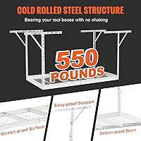 Vista 3 de VEVOR Overhead Garage Storage Rack, 3x6 Garage Ceiling Storage Racks, Heavy Duty Adjustable Cold Rolled Steel Racks for Garage Storage, White
