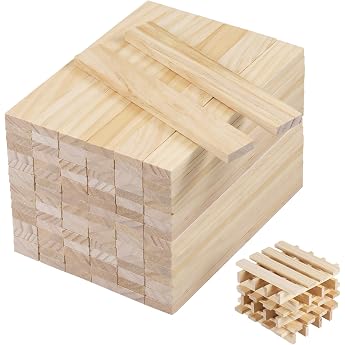 Zocipro Wooden Blocks for Crafts 160 x 22 x 8 mm Pack of 100