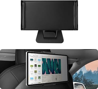 BASENOR 2026 Upgraded Tesla Model Y Model 3 Model S Model X LR/Plaid Tablet Holder Headrest Tablet Mount, 360 Adjustable Travel Rotation Tesla Car Headrest Stand Cradle Accessories