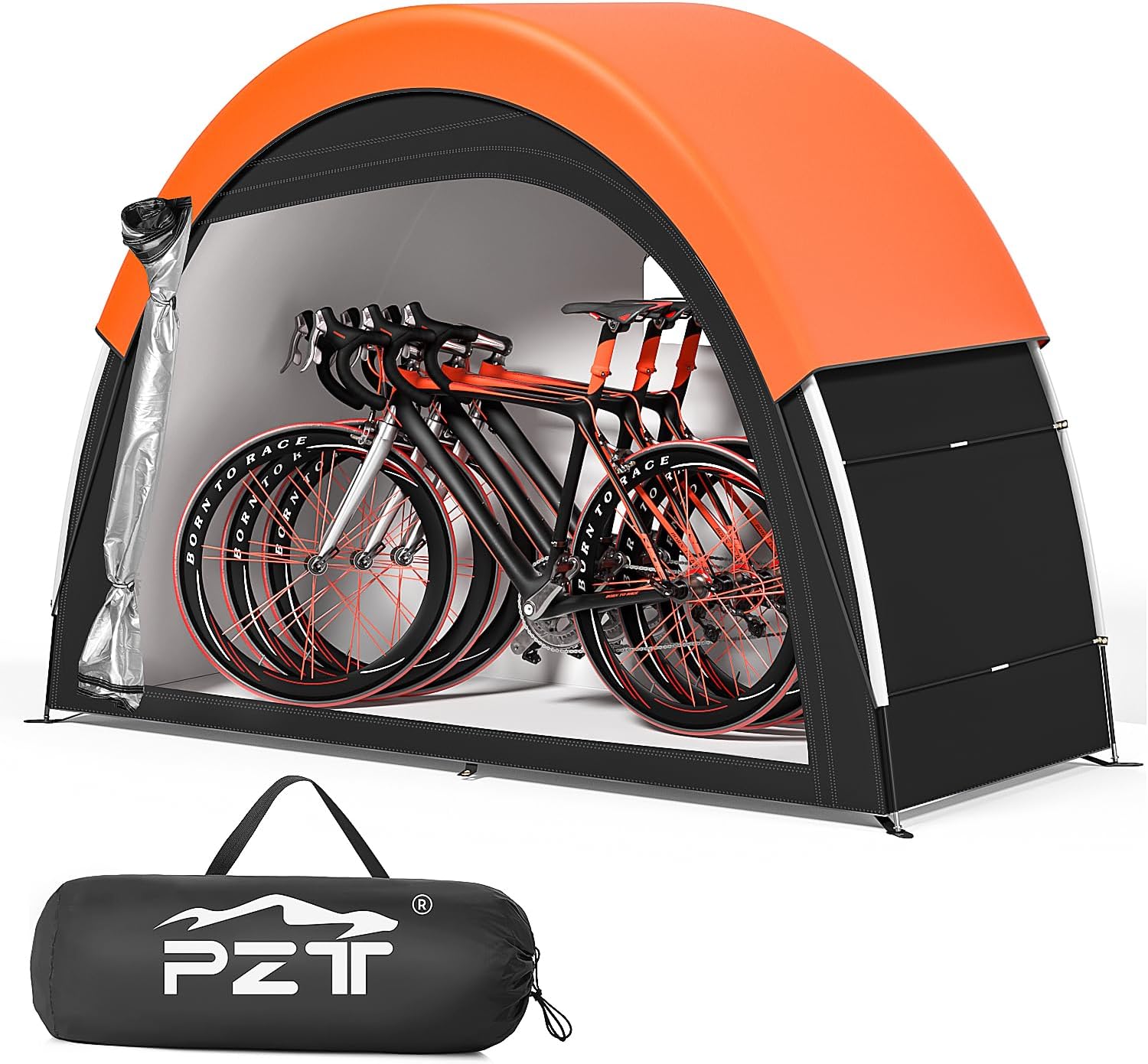 Upgraded Bike Tent with Rain Cover, Portable Outdoor Storage Shed for 2-3 Bikes, 210D Oxford Fabric PU4000 Waterproof, Bike Shed/Bike Cover for Motorcycles, Garden Tools, Lawn Mower