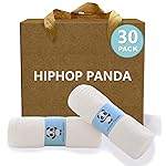 HIPHOP PANDA Baby Washcloths, Rayon Made from Bamboo - 2 Layer Ultra Soft Absorbent Newborn Bath Face Towel - Reusable Baby Wipes for Delicate Skin - Ivory, 30 Pack