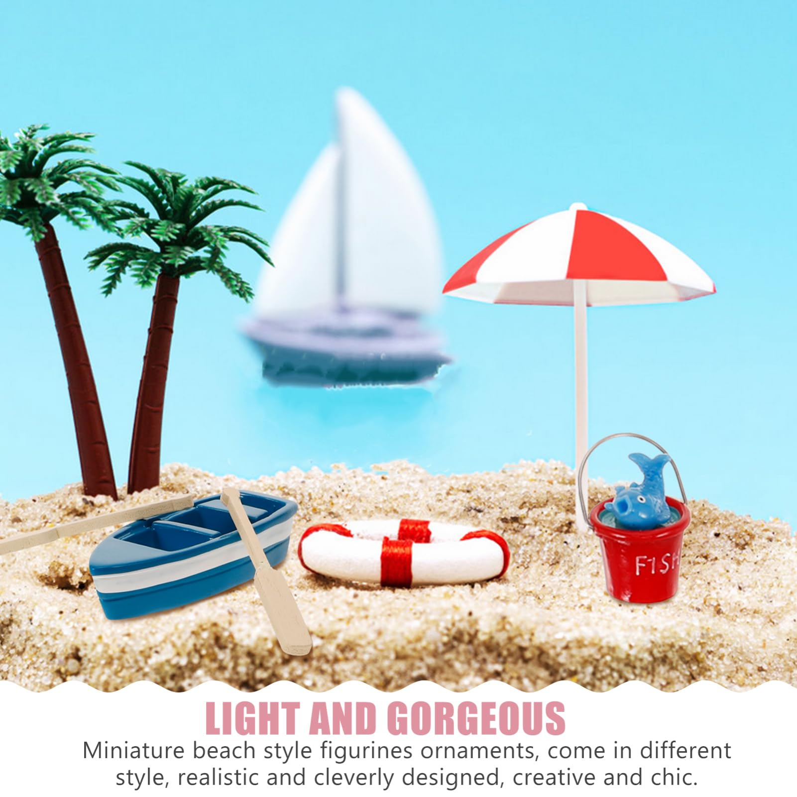 Yardwe 1 Juego Miniatura de Playa de Verano Kit de Decoración para Casa de Muñecas Accesorios de Playa para Miniatura y Proyectos DIY