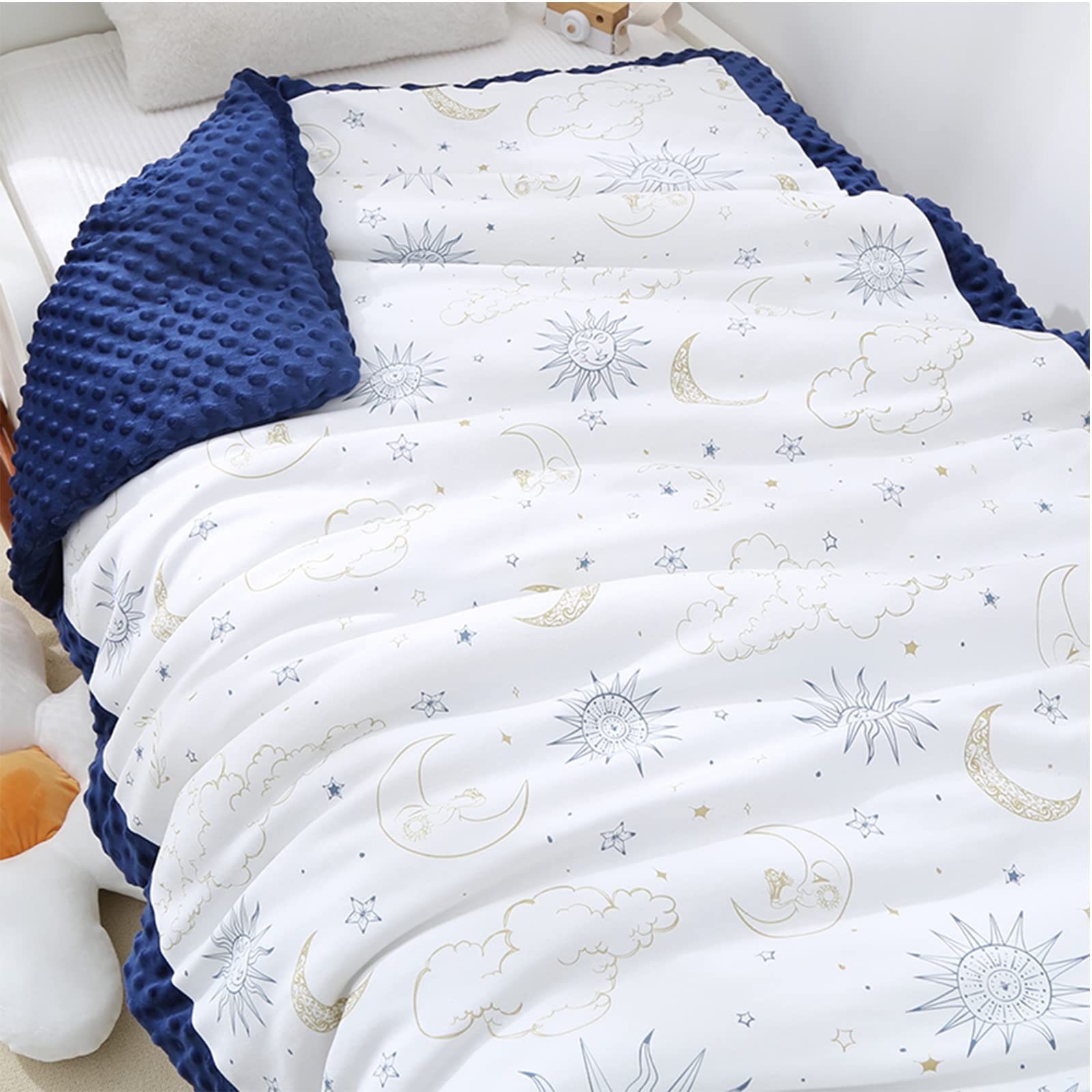 Babydecke 100% Bio Baumwolle, Kinder Kuscheldecke Minky Dots Polar Fleece Weiche Babydecke, Doppelseitige Multifunktions Baby Komfort Decke Babydecke Mädchen Junge Kuscheldecke 140x110cm