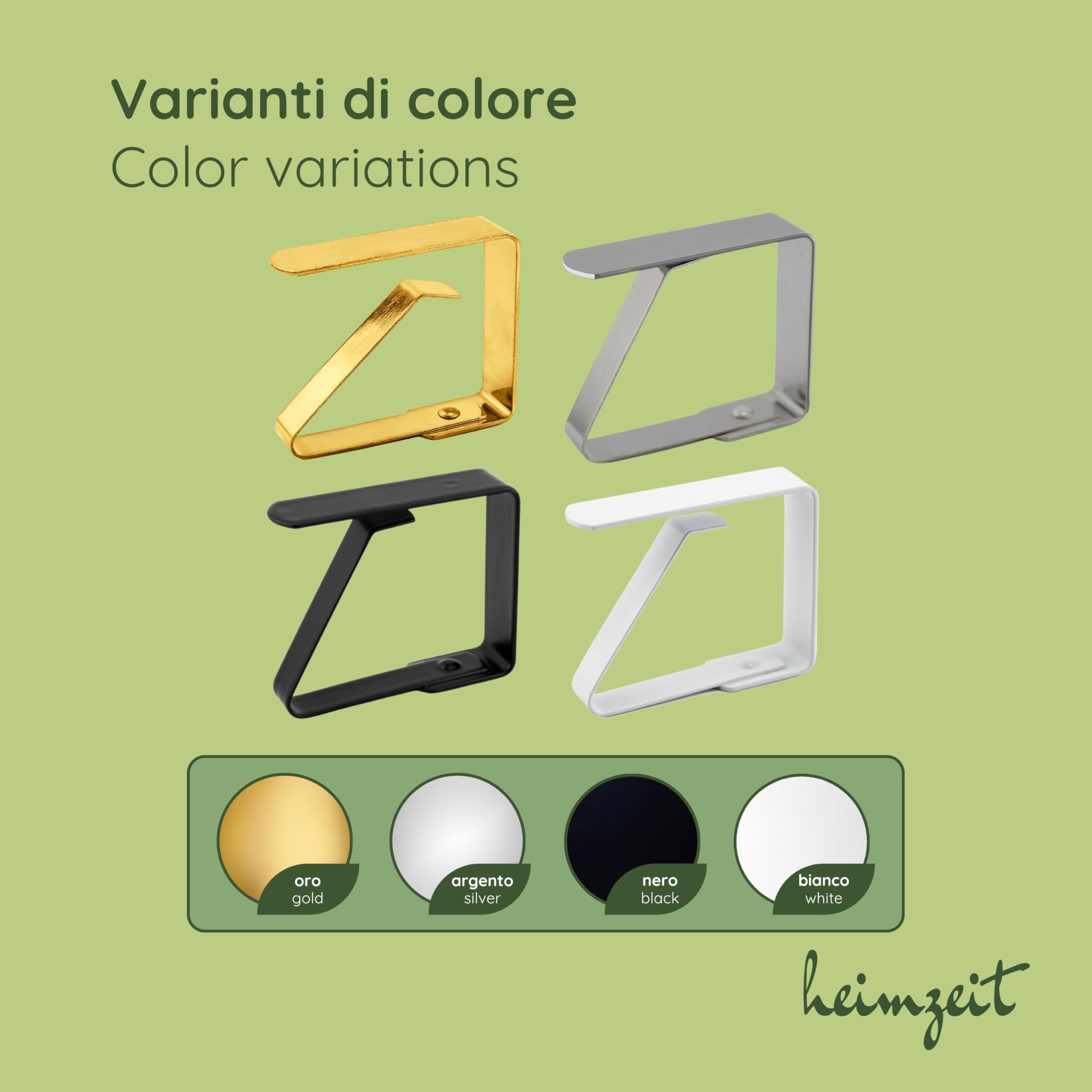 Ferma Tovaglia da Tavola in Acciaio Inossidabile di Alta qualità [6 Pezzi, 6,5 cm] Colore: Nero, Fermatovaglia per Esterni e Interni, Clip per Tavoli con Uno Spessore Massimo di3-5 cm