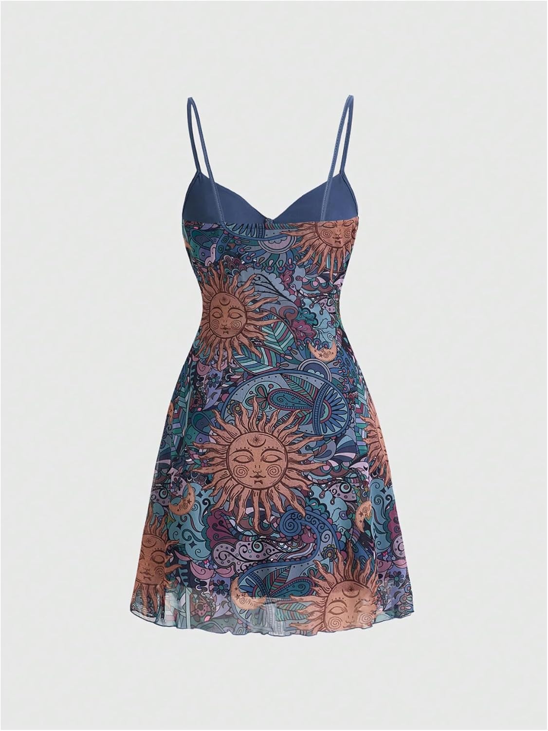 Milumia Women's Paisley Print Cami Short Dress Boho Mesh Mini Sun Dresses - Image 2