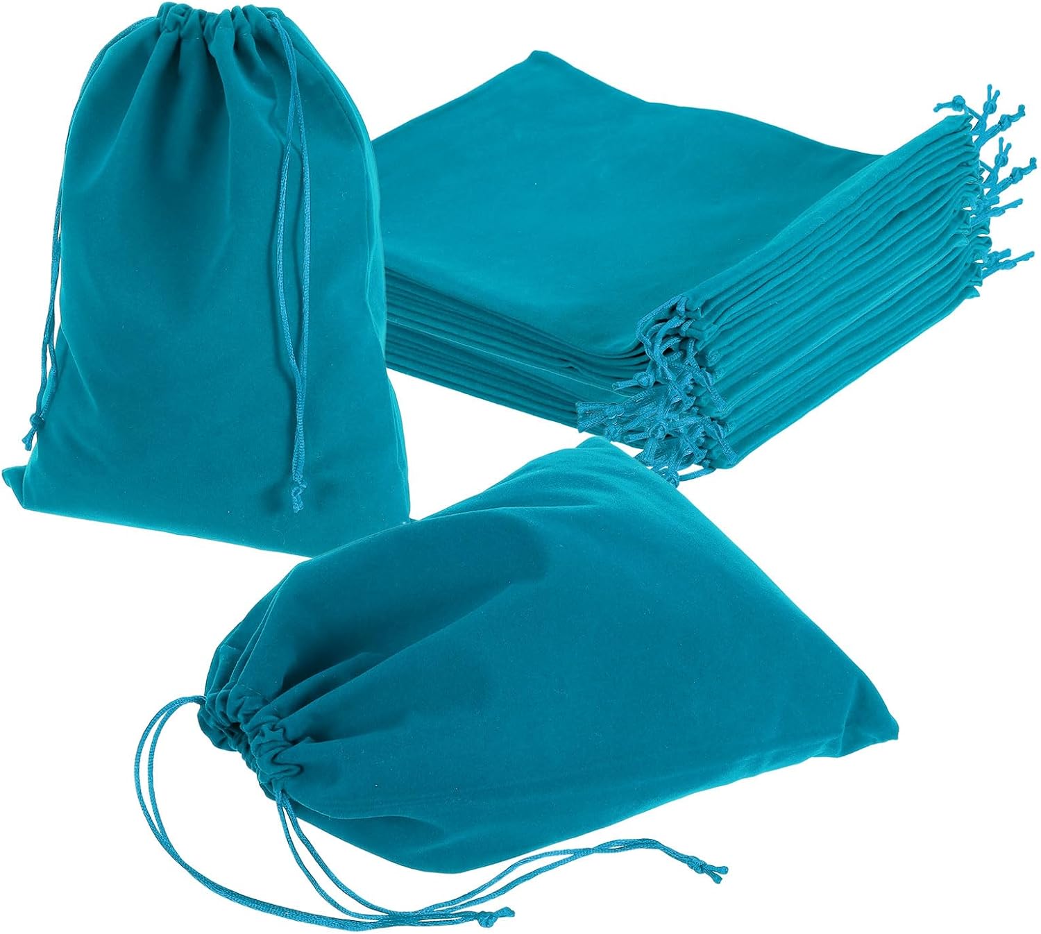 uxcell 25 Pcs Velvet Drawstring Bag, 8 x 10 Inch Jewelry Velvet Pouches Gift Bags for Wedding Party Favor Candy Jewelry Packaging Organizing Storage, Sky Blue