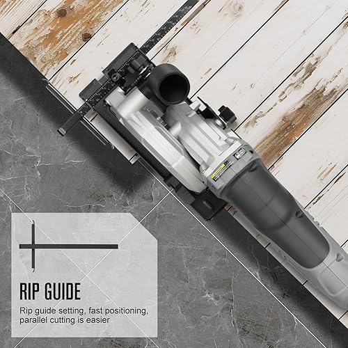 Miniatura 3 de Mini sierra circular de 710 W, sierra compacta con cable de 5200 RPM y 6 amperios con TCT 24T de 4-12 pulgadas y hoja HSS 60T, regla guía paralela,