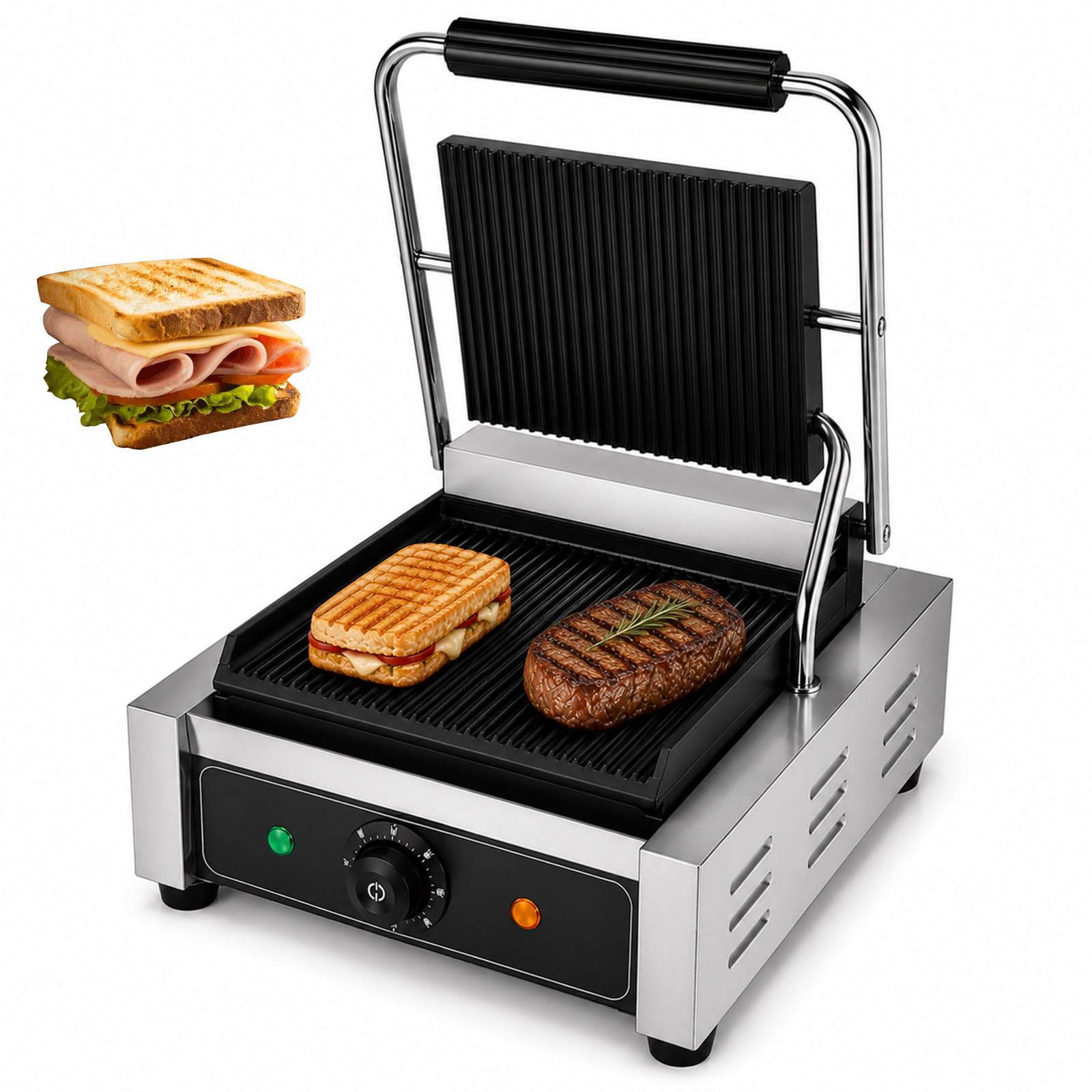 Sandwicheras, 1800W/2200W Tostadora Grill, Máquina de Panini Single-B