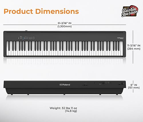 Miniatura 8 de Roland Piano digital FP-30X paquete negro con soporte ajustable banco pedal de sostenimiento DVD instructivo Austin Bazaar y paño de pulido