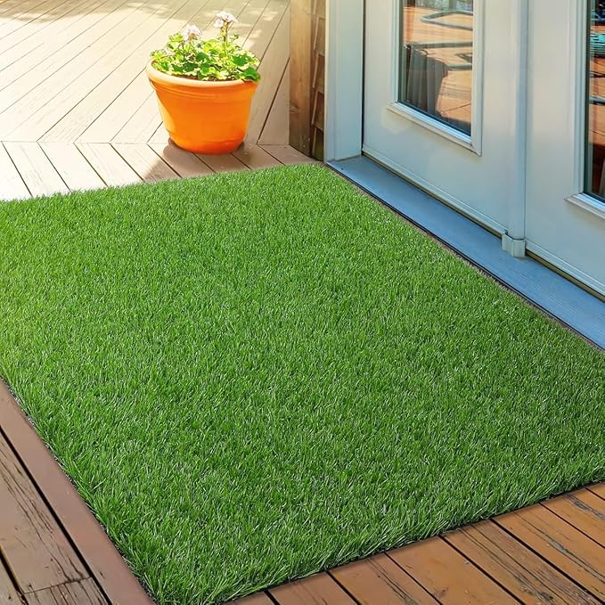 RevaTex Artificial Green Grass Mat for Balcony Floor, Home Decoration| Perfect for Indoor and Outdoor Use| Entrace Mats|Easy to Wash| Waterproof Mats| (Size 35 cm by 55 cm) (Pack of 1)-picture-22