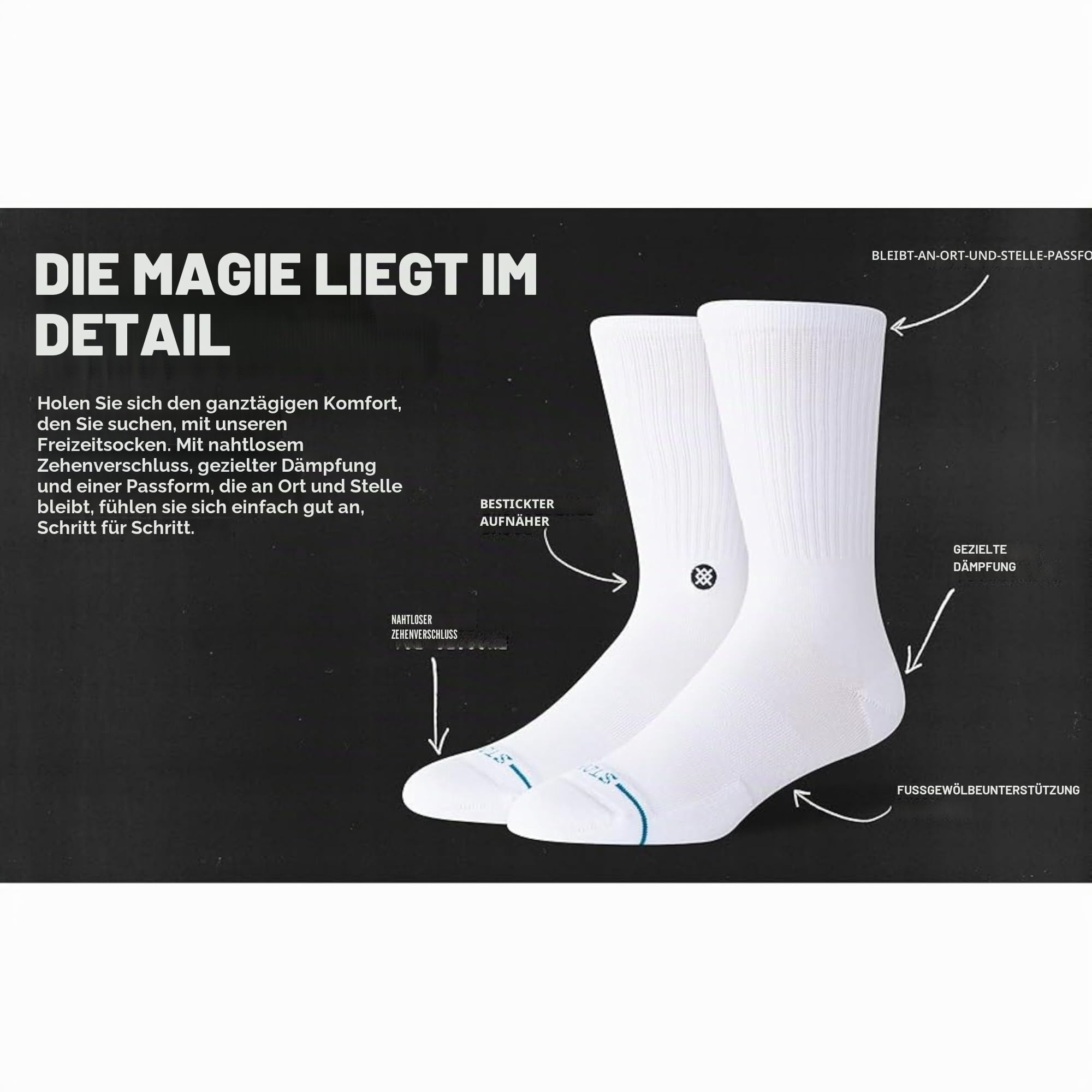 Stance Crew Socken - Icon Crew Socken - Icon - 3 Pack