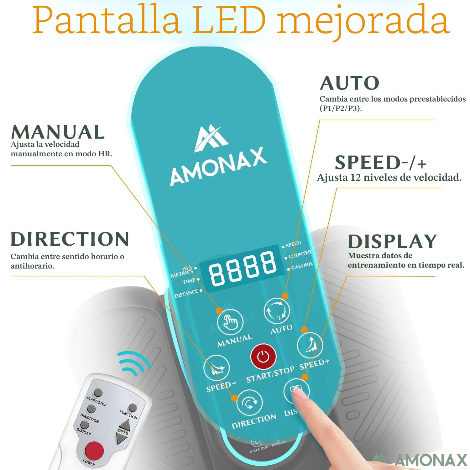 Amonax Pedaleador Eléctrico Motorizado, Elíptica para Pedalear Sentado, Mini Pedaleador para Ancianos, Ejercitador de Piernas Cardiovascular Debajo del Escritorio para Casa