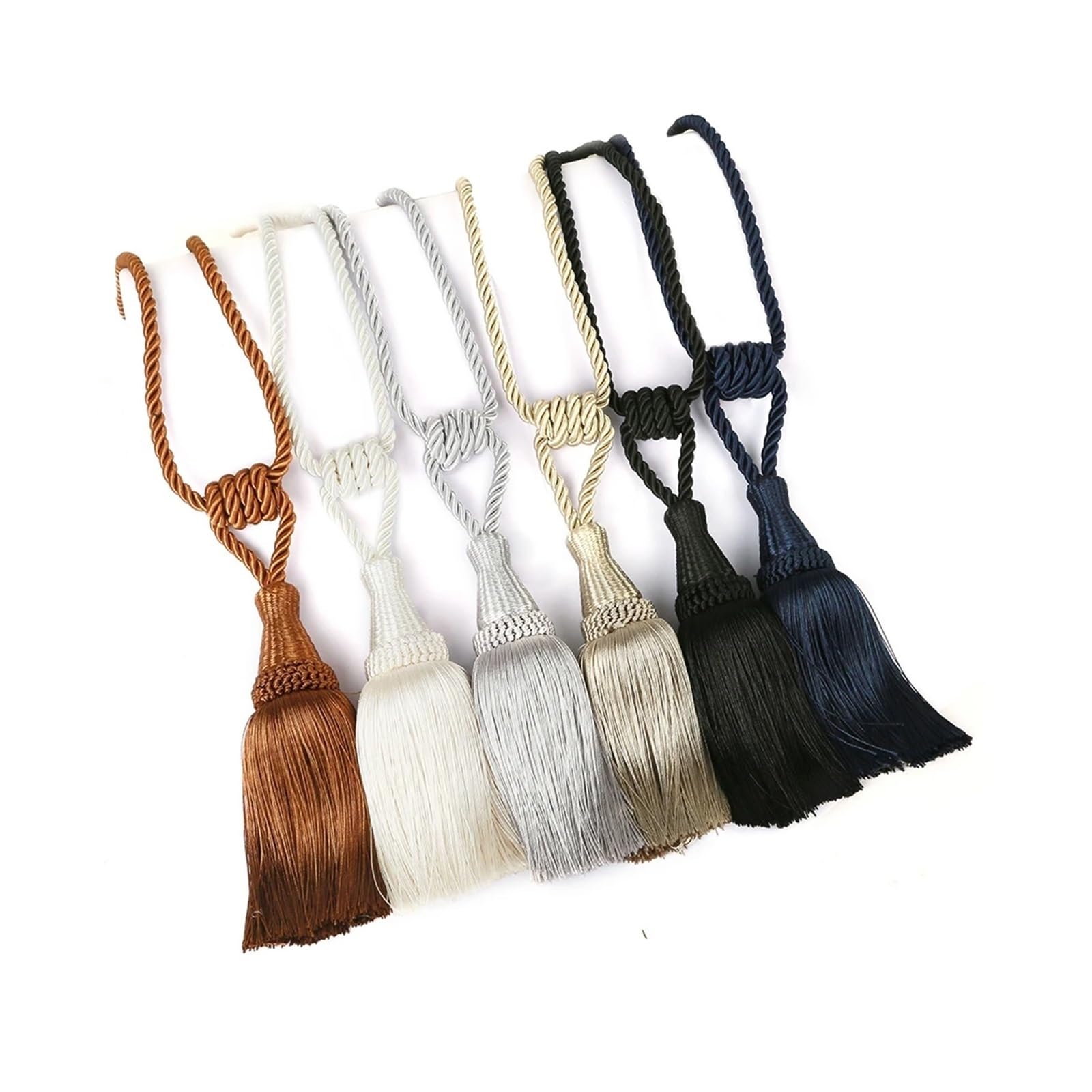 1/2 stücke Quaste Vorhang Raffhalter Zimmer Zubehör Halter Vorhänge Seil Holdback Wohnkultur(Dark Beige,2PCS)
