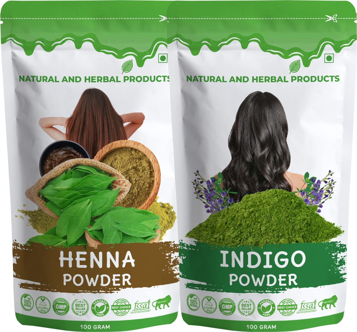 NATURAL AND HERBAL PRODUCTS Indigo Henna Powder | Black Hair Color | Indigo Dye | Hair Growth | Hair Fall | Hair Color | Hair Conditioner | Hair Strong | Black Hair - 100 Gram(Pack Of 2)-image-10