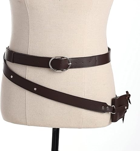 Miniatura 68 de BLESSUME Cinturón medieval de caballero con espada rana funda de estoque, soporte de vaina de estoque, 1 unidad Negro 6