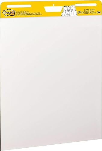 Post-it Super Sticky Easel Pad, 25 x 30 Inches, 30 Sheets/Pad, 6 Pads, Large White Premium Self Stick Flip Chart Paper, Super Sticking Power (559VAD6PK)