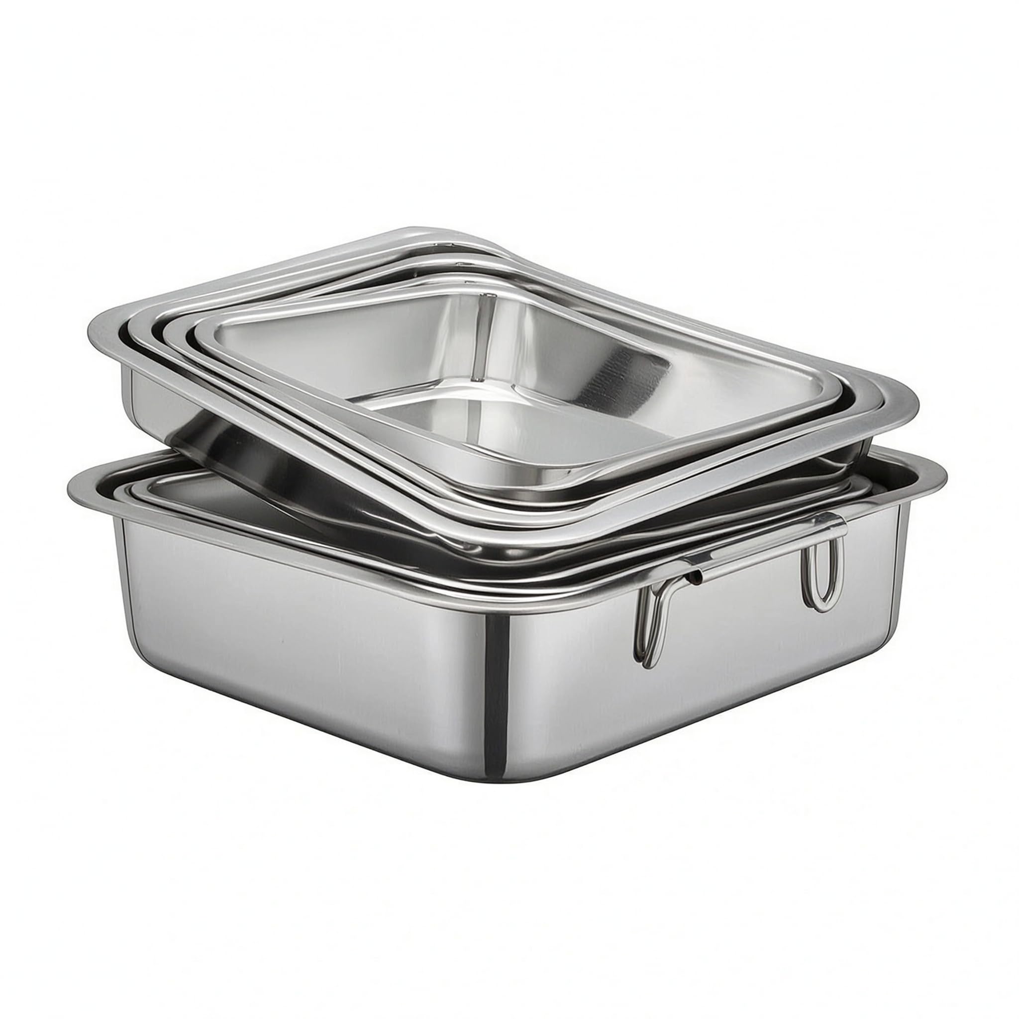 Teglia quadrata per alimenti, adatta per,42x32x6.5 cm