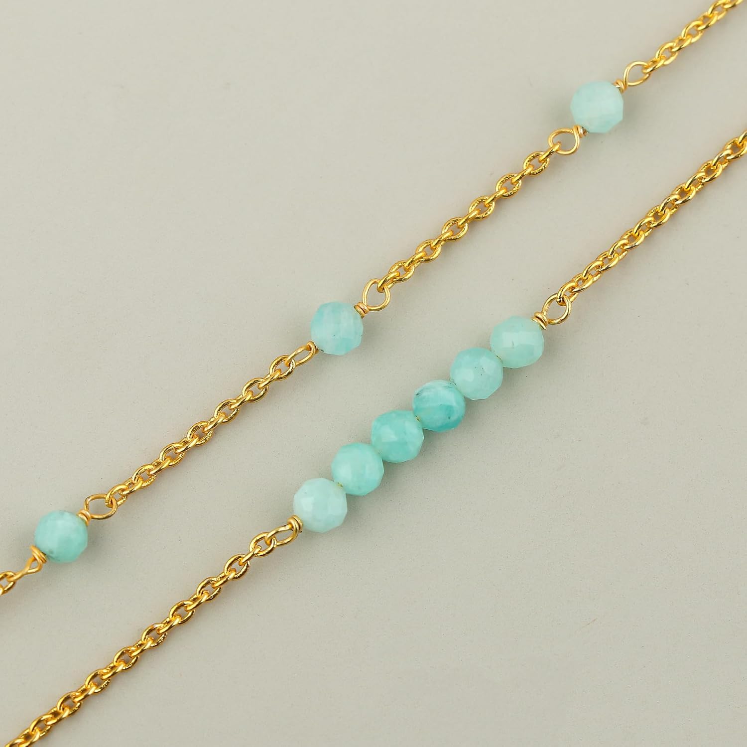 2-Layer Gemstone Beads Choker Necklace, 14k Gold Plated Dainty Stackable Choker Necklaces for Women Trendy Layering, For Women Gifts - Image 4