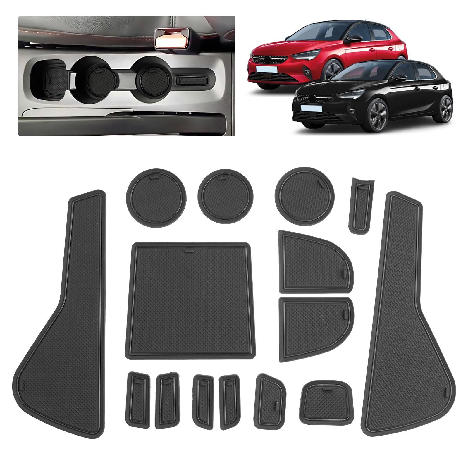 Tappetini Auto Su Misura Per Opel Corsa F (2020-2025) – Set Di 4 In Moquette Deluxe Con Clip Di Sicurezza – Benzina E Diesel