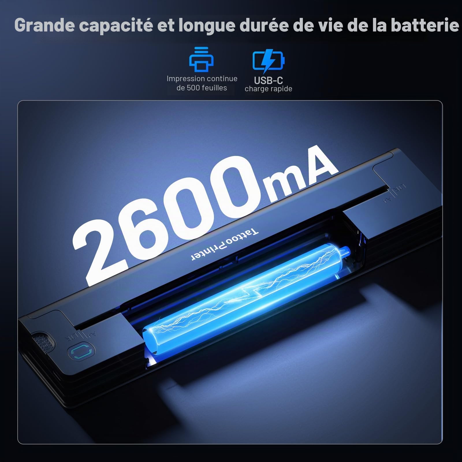A41 Thermocopieur Tatouage Bluetooth,Machine à imprimer tatouage | Portable Sans Fil avec 10 Papiers de Tatouage pour Tatoueurs & débutants, Compatible iPad, Phone et PC