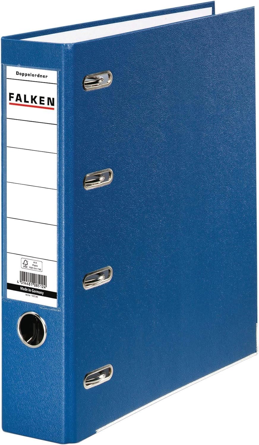 Original Falken PP Kunststoff-Doppelordner. Made in Germany. 7 cm breit für 2x DIN A5 quer Ablage mit Wechselfenster Kontoauszug-Ordner Ringordner (Kunststoffordner, blau, 20er Pack)