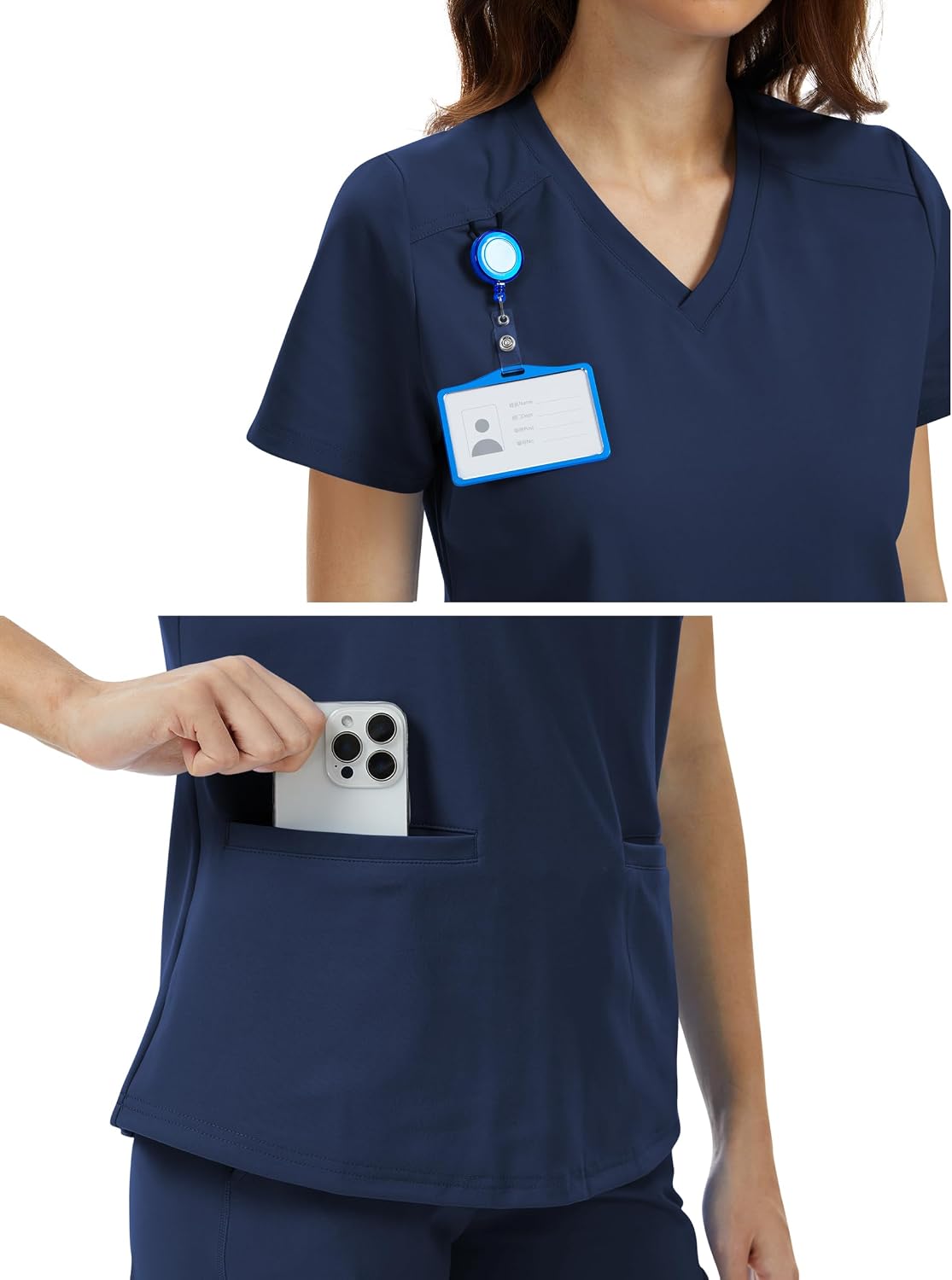 Scrub Tops for Women - V-Neck with 2 Pockets, Soft 4-Way Stretch, Anti-Wrinkle & Easy Care for Medical Uniforms